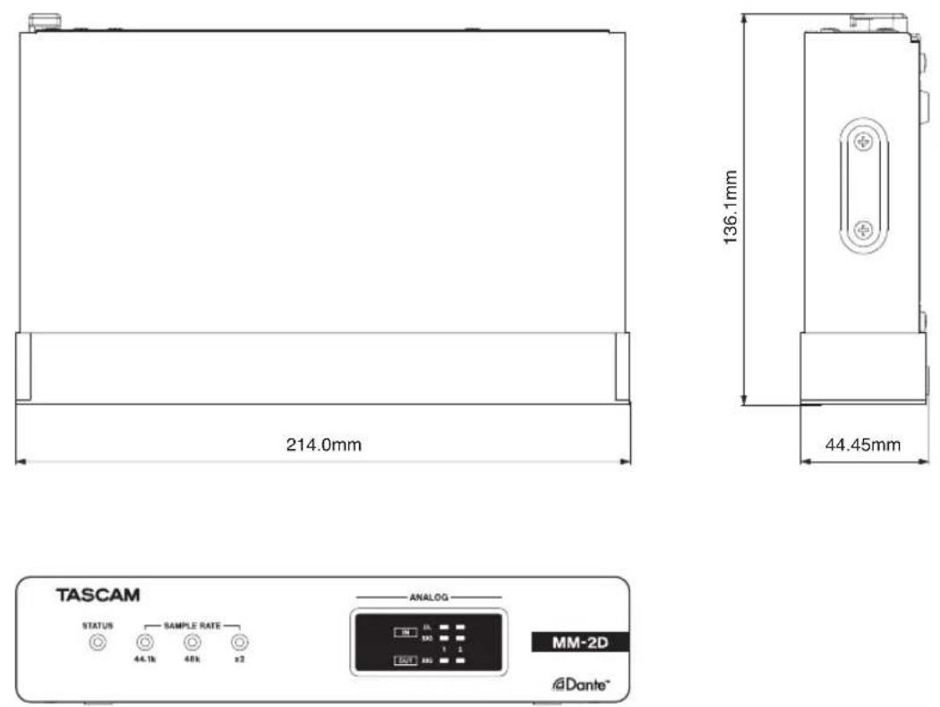 TASCAM MM2D - Dimensional drawings / Dessins avec cotes / Esquema de dimensiones / Maßzeichnungen / Dimensioni / 寸法図 - 1