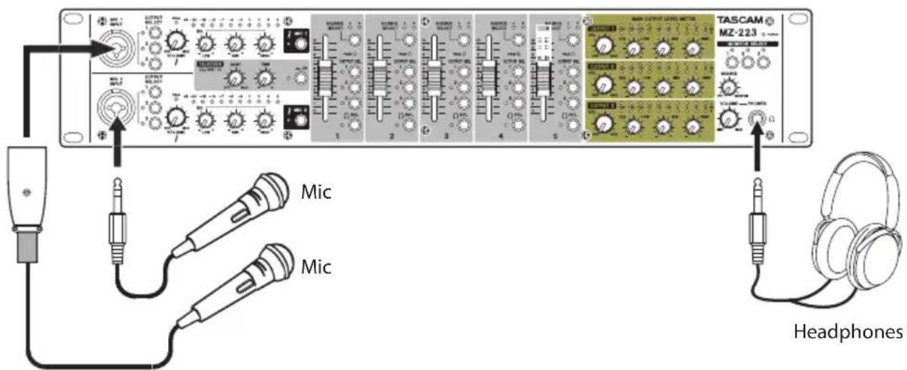 TASCAM MZ-223 Mic Mic Headphones