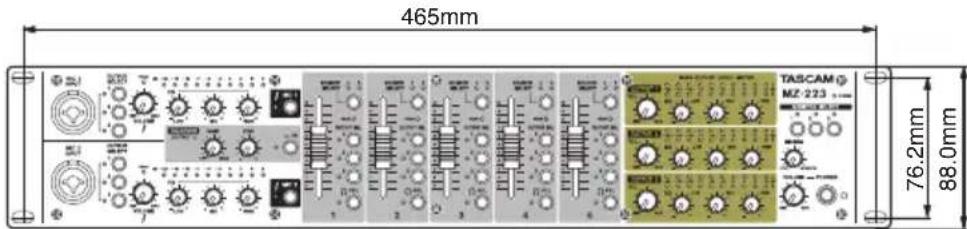 465mm TASCAM MZ-223 76.2mm 88.0mm