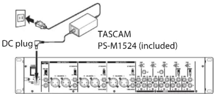 DC plug TASCAM PS-M1524 (included)