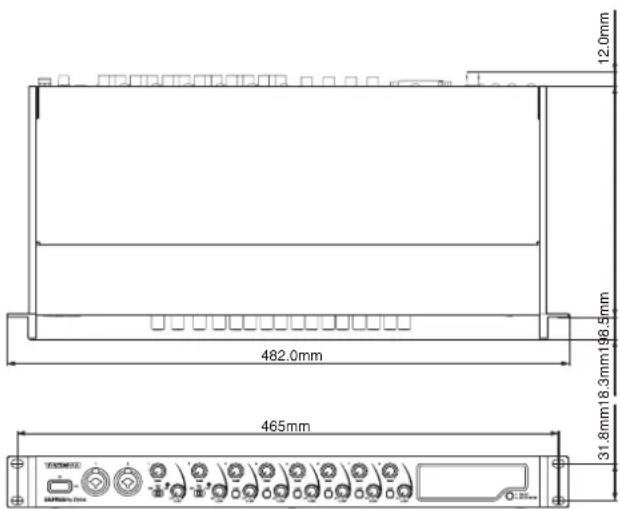 TASCAM SERIES 8p Dyna - Maßzeichnung - 1