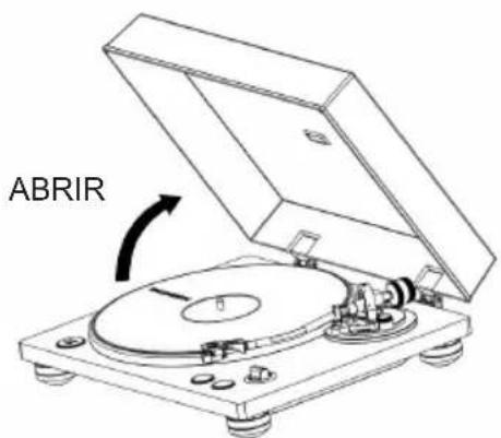 THOMSON TT450BT - Cómo abrir y cerrar la tapa del tocadiscos - 1