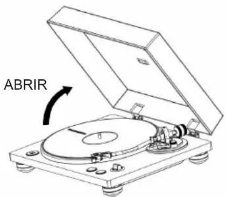 THOMSON TT450BT - Abrir e fechar a cobertura do gira-discos - 1
