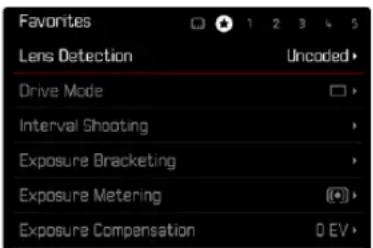 LEICA M11 - MENU FAVORIS - 1