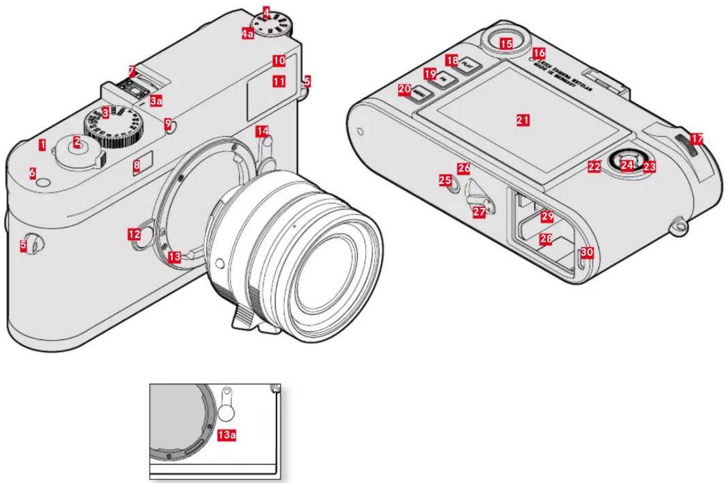 LEICA M11 - DÉSIGNATION DES PIEÇES - 1
