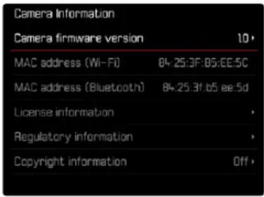 LEICA M11 - Pour savoir qu'elle version du firmware est installee - 1