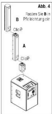 Abb. 4 Rasten Sie B in Pfeilrichtung ein B Click# A Click#