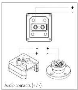 Audio contacts (+ / -)
