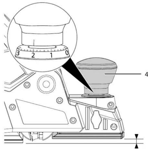TROTEC PPLS 10750 - Réglage de la profondeur de rabotage - 1