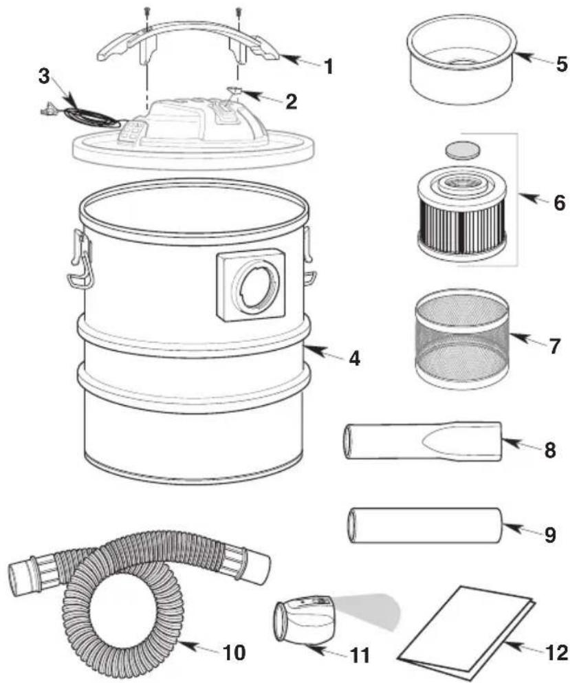 Craftsman CMXEVBE17585 - Aspirateur de 18 Litres (5 Gallons) pour ramasser des cendres Modèle N° CMXEVBE175850 - 1
