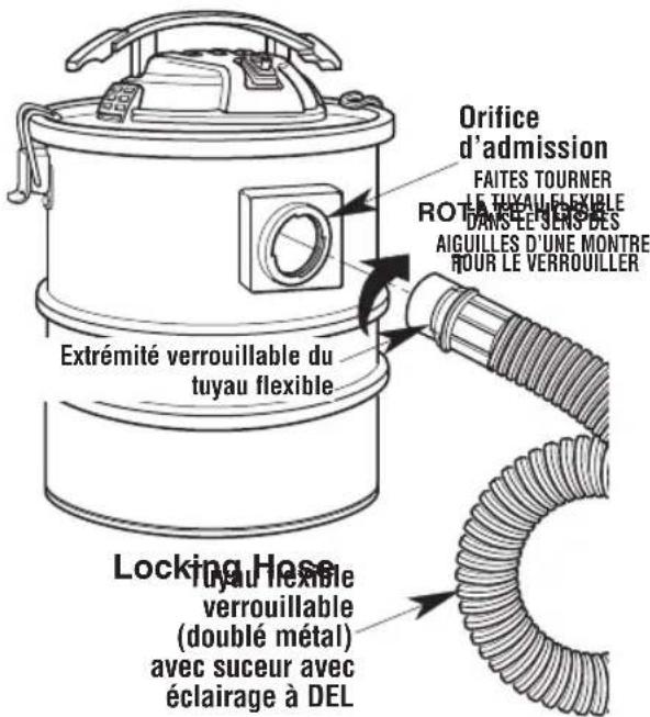 Craftsman CMXEVBE17585 - Insertion du tuyau flexible verrouillable (Fig. H) - 1