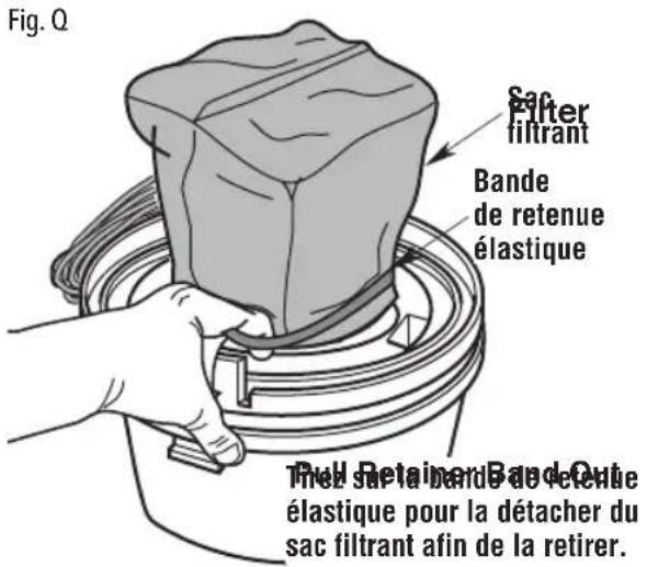Craftsman CMXEVBE17250 - Retrait et remplacement du filtre (Fig. Q) - 1