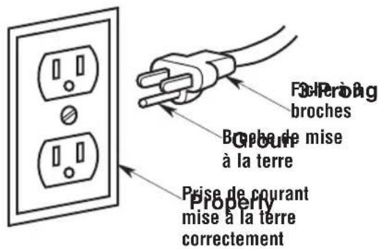 Craftsman CMXEVBE17250 - INSTRUCTIONS RELATIVES À LA MISE À LA TERRE - 1