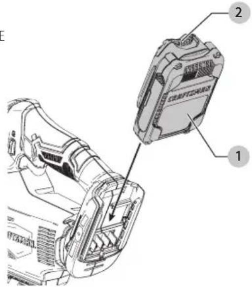 Craftsman CMCS600B - Cómo Instalar y Retirar la Unidad de Batería (Fig. E) - 1
