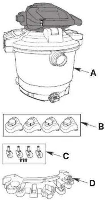 Craftsman CMXEVBE17607 - CONTENIDO DE LA CAJA DE CARTÓN (Fig. B) - 1