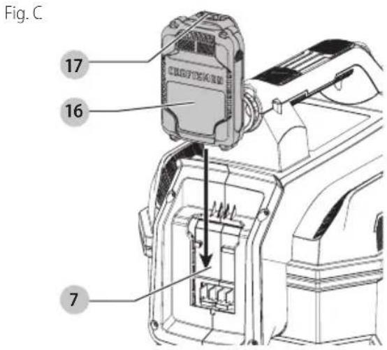 Craftsman CMCV002 - Instalación y Extracción de la Bateria (Fig. C) - 1