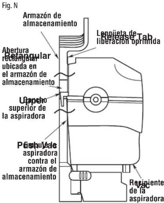Craftsman CMXEVBE17925 - Suspensión de la aspiradora en el armazón de almacenamiento (Fig. L, M, N, O & P) - 3