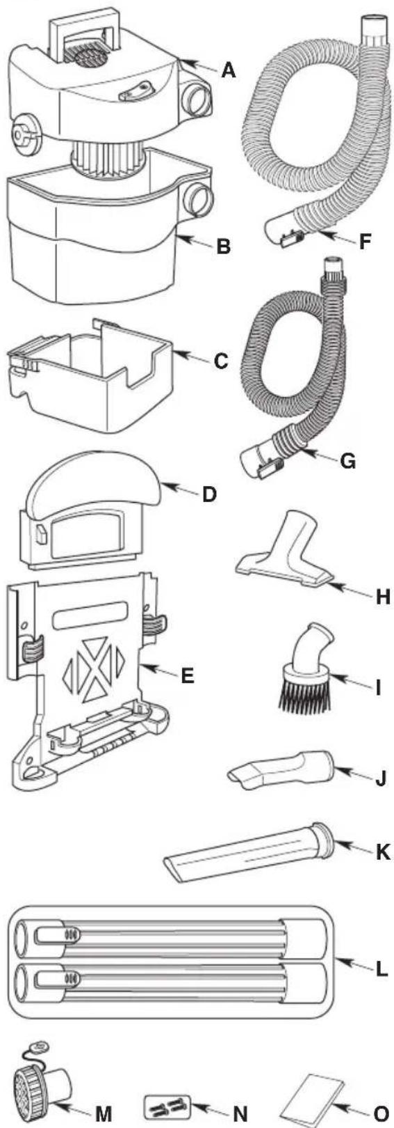 Craftsman CMXEVBE17925 - CONTENIDO DE LA CAJA DE CARTÓN (Fig. D) - 1