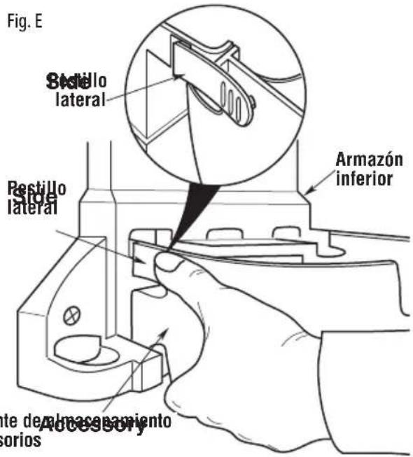Craftsman CMXEVBE17925 - Ensamblaje del recipiente de almacenamiento de accesorios en el armazón inferior (Fig. D & E) - 2