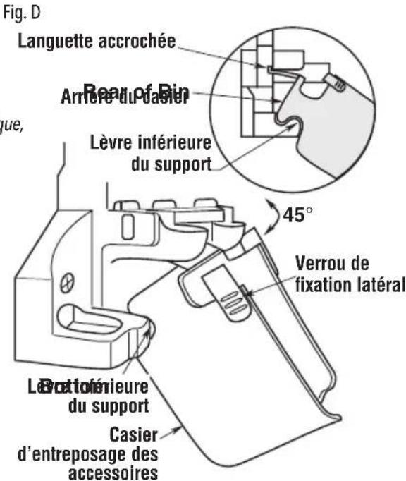 Craftsman CMXEVBE17925 - Assemblage du casier de rangement des accessoires sur l'étagère du bas (Fig. D & E) - 1