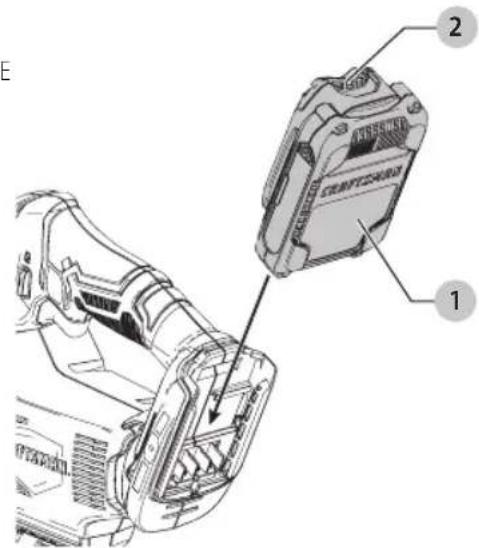 Craftsman CMCS600D1 - Cómo Instalar y Retirar la Unidad de Batería (Fig. E) - 1