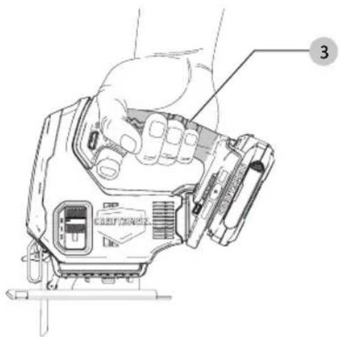 Craftsman CMCS600D1 - Installing and Removing the Battery Pack (Fig. E) - 1