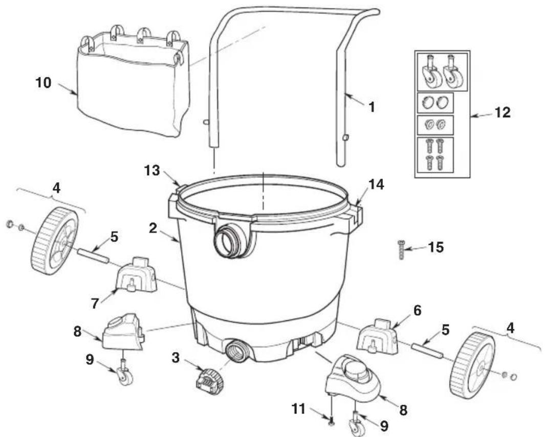 Craftsman CMXEVBE17656 - Aspirateur de liquides et de poussières de 75 Litres (20 Gallons) avec chariot Modèle N° : CMXEVBE176560 - 1