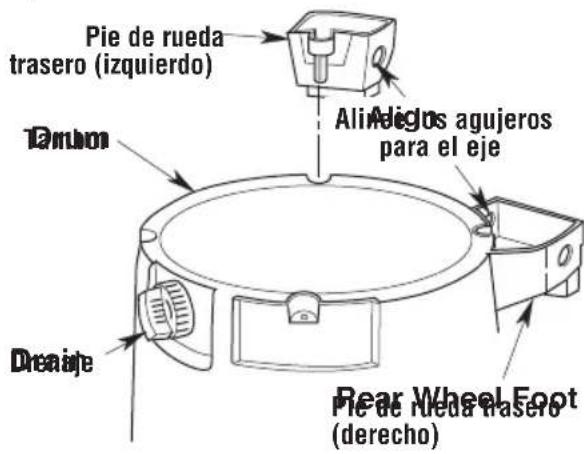 Craftsman CMXEVBE17656 - Ensamblaje de los pies de rueda traseros (Fig. C): - 1