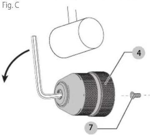 Craftsman CMED731 - Removing and Attaching the Chuck (Fig. C) - 1