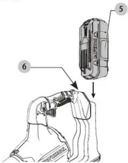Craftsman CMCBL760E1 - Installing and Removing the Battery Pack (Fig. C) - 1
