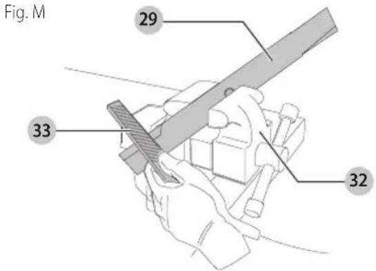 Craftsman CMCMW270Z1 - To Sharpen Blade in a Vise (Fig. M) - 1