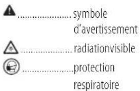 symbol d'avertissement radiationvisible protection respiratoire