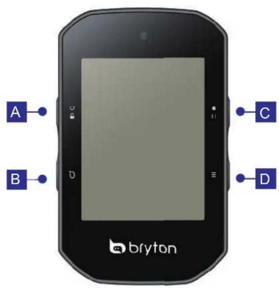 Bryton Rider S500 - Fonctions principales de Rider S500 - 1