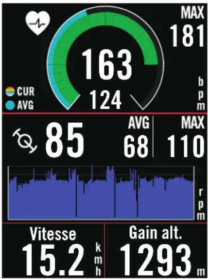 Bryton Rider S500 - Affichage GUI - 1