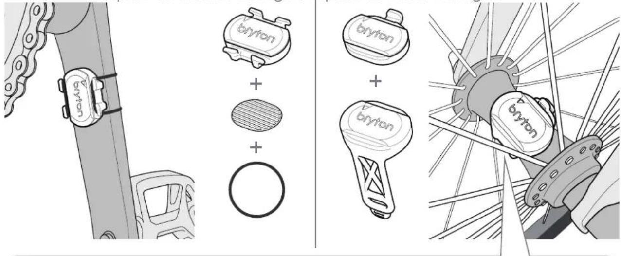 Bryton Rider S500 - Installation du capteur Vitesse/Cadence (optionnel) - 2