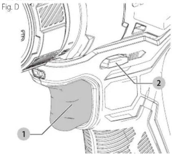 Craftsman CMCD701C2 - Détente et bouton de marche avant/marche arrière (Fig. D) - 1