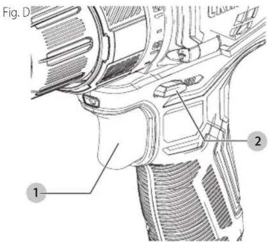 Craftsman CMCD710C1 - Trigger Switch and Forward/Reverse Button (Fig. D) - 1
