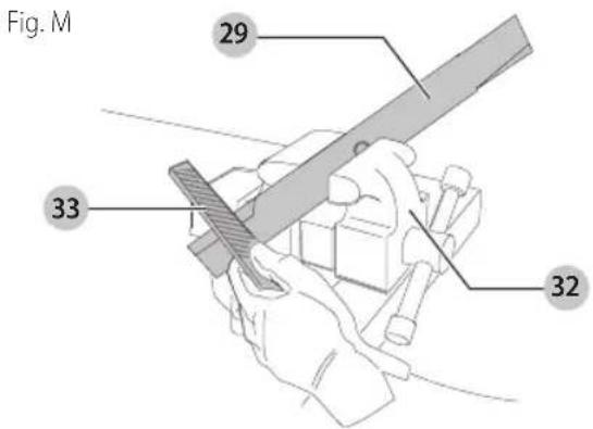 Craftsman CMCMW270P2 - To Sharpen Blade in a Vise (Fig. M) - 1
