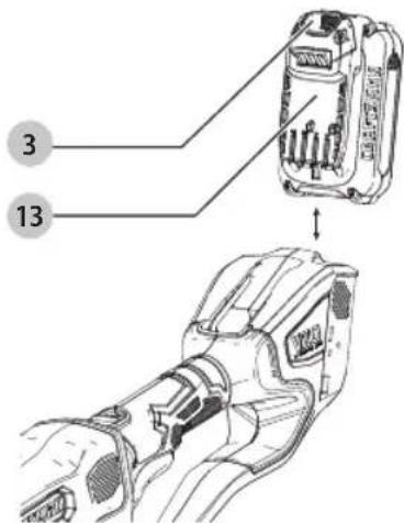 Craftsman CMCPHT818B - Installation et retrait du bloc-piles (Fig. C) - 1