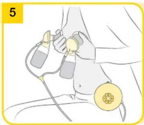 MEDELA Swing Flex - Swing Maxi Flex - Menyiapkan pemompaan ganda - 6