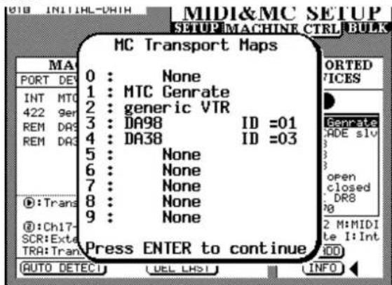 TASCAM TMD4000 - Visualisation des affectations des fonctions de transport - 1