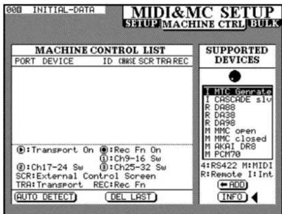 TASCAM TMD4000 - Sélection des appareils à contrôle - 1