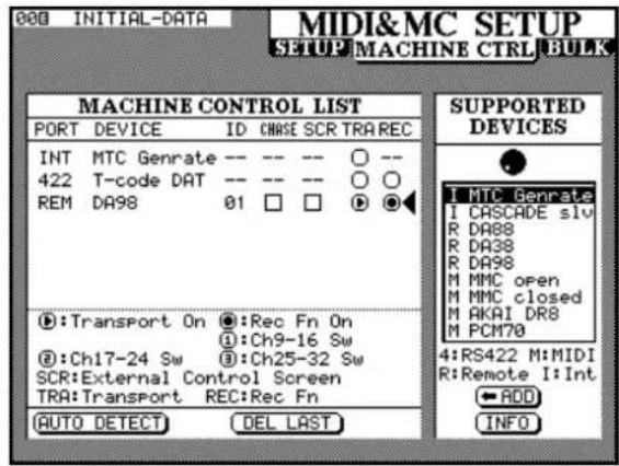 TASCAM TMD4000 - Sélection des appareils à contrôle - 2