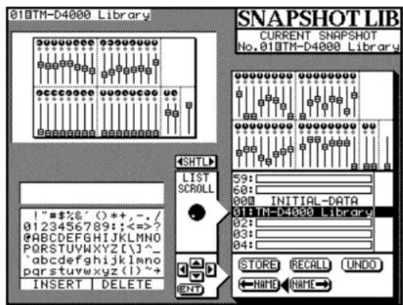 TASCAM TMD4000 - Nommer un snapshot - 1