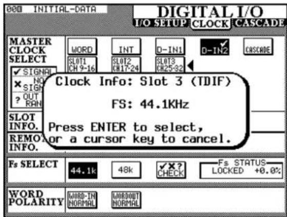 TASCAM TMD4000 - - Paramétrage système - Réglage des signaux d'horloge - 1