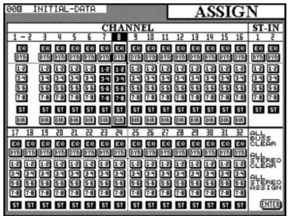 TASCAM TMD4000 - Utilisation de la touche ASSIGN pour l'assignation aux bus - 1