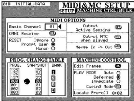 TASCAM TMD4000 - Édition de la table de changements de programmes - 1