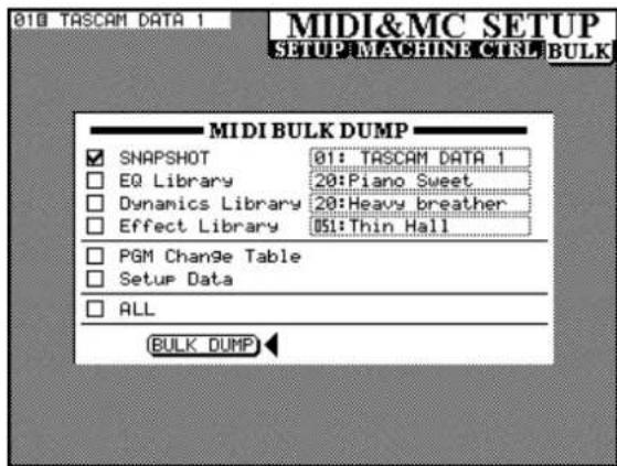 TASCAM TMD4000 - - Fonctions d'archivage (Library) - Autres mémoires - 1