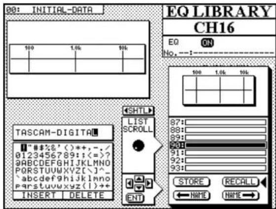 TASCAM TMD4000 - - Fonctions d'archivage (Library) - Autres mémoires - 1