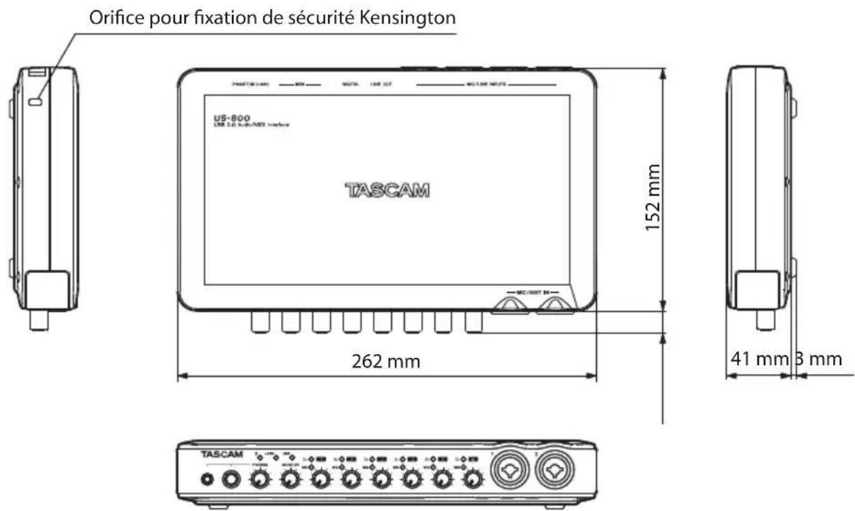 TASCAM US800 - Dessen avec cotes - 1